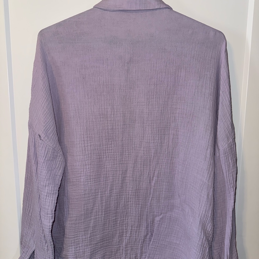 Lavender Button-Up Blouse - Picture 4 of 6
